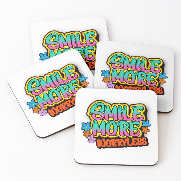 Item preview, Smile More Worry Less - Positive Motivation Quote designed and sold by Mommy-Smile.