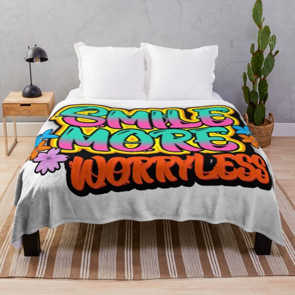 Item preview, Smile More Worry Less - Positive Motivation Quote designed and sold by Mommy-Smile.
