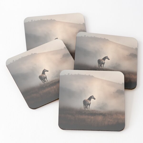 Item preview, A lone Appaloosa horse standing in a misty field at twilight Horses in Motion designed and sold by CDC40.