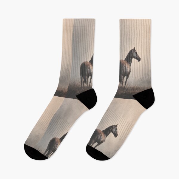 Item preview, A lone Appaloosa horse standing in a misty field at twilight Horses in Motion designed and sold by CDC40.