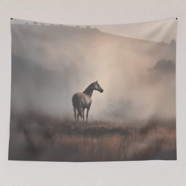 Item preview, A lone Appaloosa horse standing in a misty field at twilight Horses in Motion designed and sold by CDC40.