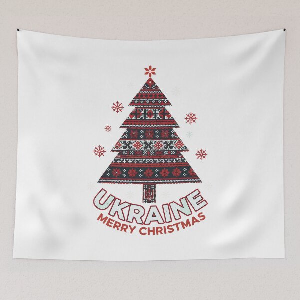 Item preview, Ukrainian Merry Christmas Tree Folk Art Design designed and sold by RGShirtWorks.