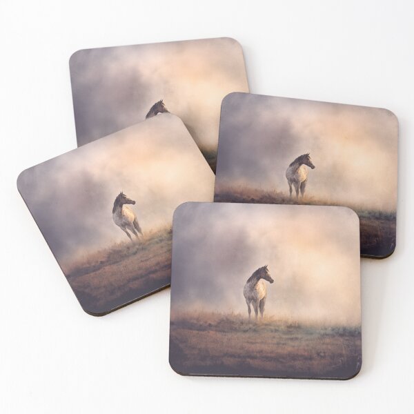 Item preview, A lone Appaloosa horse standing in a misty field at twilight Horses in Motion designed and sold by CDC40.