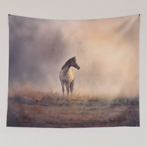 Item preview, A lone Appaloosa horse standing in a misty field at twilight Horses in Motion designed and sold by CDC40.