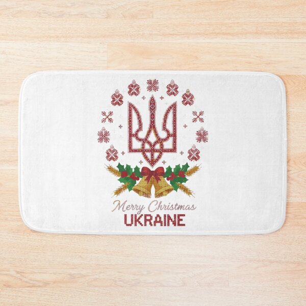 Item preview, Festive Ukrainian Trident Christmas Greeting designed and sold by RGShirtWorks.