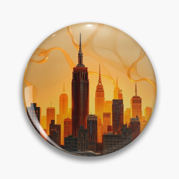 Item preview, Golden Hour Cityscape Liquid Amber Sunset Metropolis designed and sold by Snap2Art.