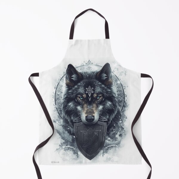Item preview, Viking Wolf Head + Vegvisir Symbol — Norse Mythology Warrior Art designed and sold by Mythic Tide.