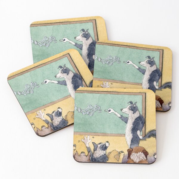 Item preview, A Border Collie dog teaches his pup pupils maths designed and sold by SusanAlisonArt.