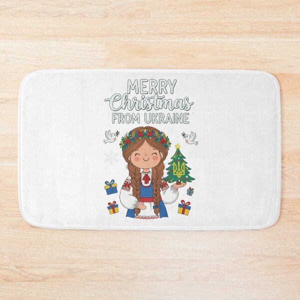 Item preview, Ukrainian Christmas Girl with Trident Tree and Doves designed and sold by RGShirtWorks.