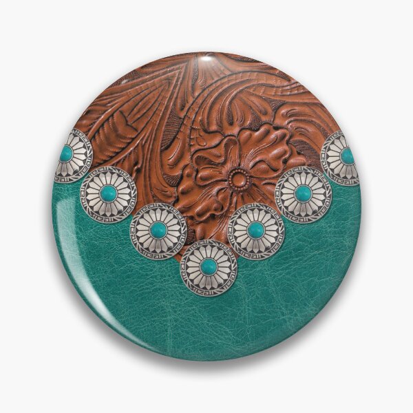 Item preview, Rustic Brown Turquoise Teal Western Country Cowgirl Pattern  designed and sold by LEILA ART SPACE.