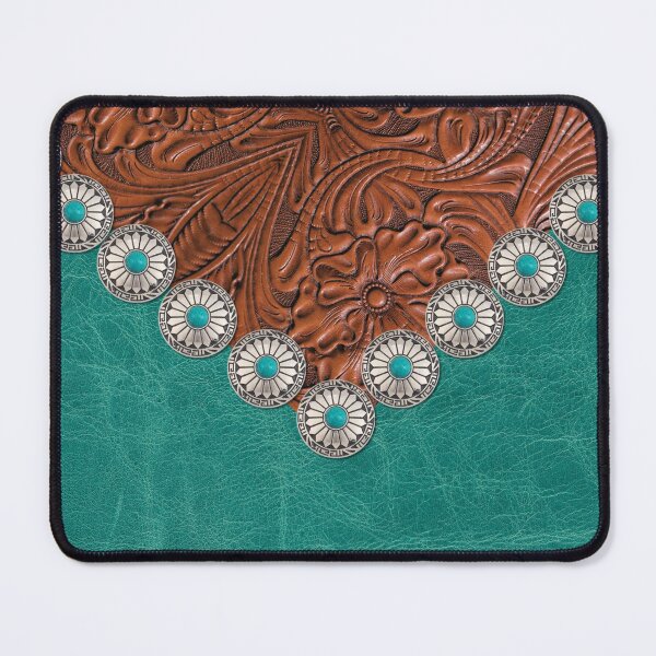 Item preview, Rustic Brown Turquoise Teal Western Country Cowgirl Pattern designed and sold by LEILA ART SPACE.