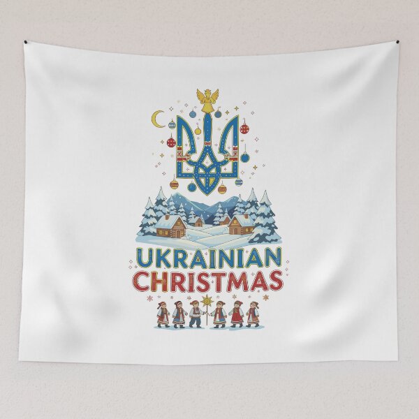 Item preview, Ukrainian Christmas Celebration with Tryzub & Carollers designed and sold by RGShirtWorks.