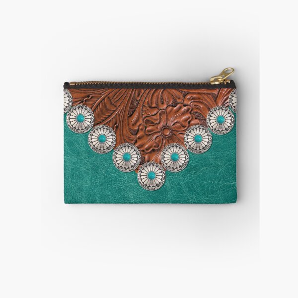 Item preview, Rustic Brown Turquoise Teal Western Country Cowgirl Pattern  designed and sold by LEILA ART SPACE.