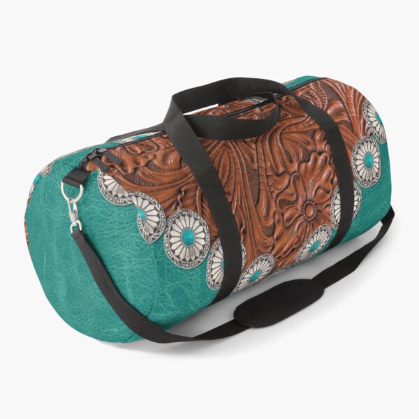 Item preview, Rustic Brown Turquoise Teal Western Country Cowgirl Pattern  designed and sold by LEILA ART SPACE.