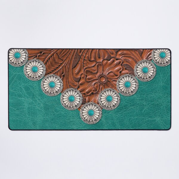 Item preview, Rustic Brown Turquoise Teal Western Country Cowgirl Pattern  designed and sold by LEILA ART SPACE.