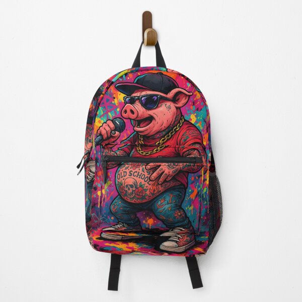 Item preview, Tattooed Pig Rapper – Old School Hip-Hop Street Art designed and sold by Pixel-Up.