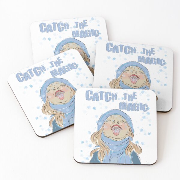 Item preview, CATCH THE MAGIC - winter girl catching snowflakes designed and sold by Sylviap Studio.