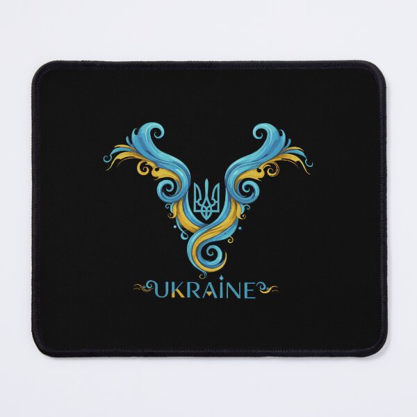 Item preview, Stylized Ukrainian Trident with Flowing Flag Colors and Ukraine Text designed and sold by RGShirtWorks.