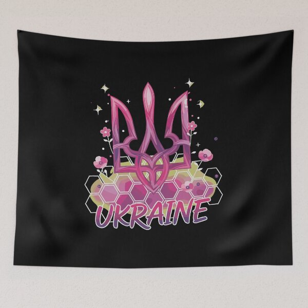 Item preview, Vibrant Ukraine Tryzub Floral Design designed and sold by RGShirtWorks.