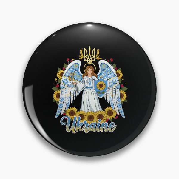 Item preview, Ukrainian Guardian Angel with Sunflowers and Trident designed and sold by RGShirtWorks.