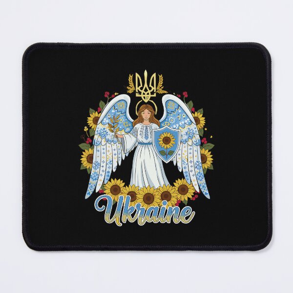 Item preview, Ukrainian Guardian Angel with Sunflowers and Trident designed and sold by RGShirtWorks.