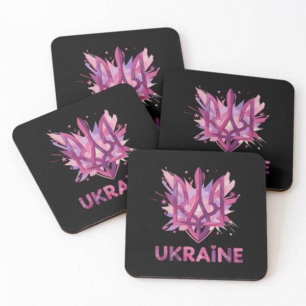Item preview, Stylized Ukrainian Trident with Pink and Purple Brush Strokes designed and sold by RGShirtWorks.