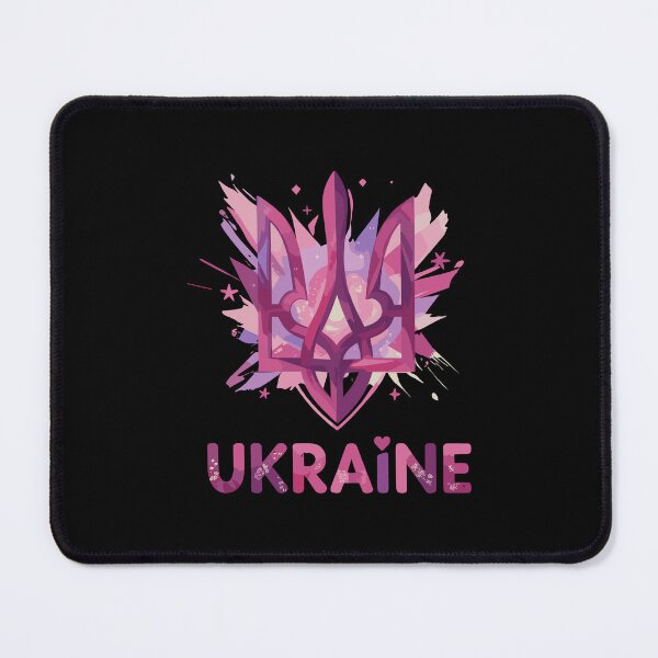 Item preview, Stylized Ukrainian Trident with Pink and Purple Brush Strokes designed and sold by RGShirtWorks.