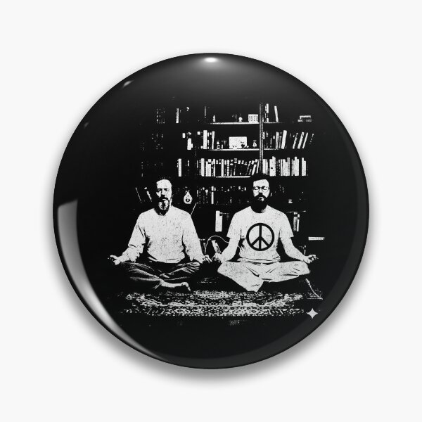 Item preview, Alan Watts and Terence McKenna | Zen Meditation and Psychedelic Philosophy | High-Contrast Dual Portrait designed and sold by Mystikos Art.