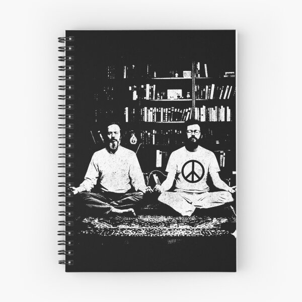 Item preview, Alan Watts and Terence McKenna | Zen Meditation and Psychedelic Philosophy | High-Contrast Dual Portrait designed and sold by Mystikos Art.