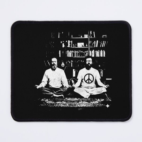 Item preview, Alan Watts and Terence McKenna | Zen Meditation and Psychedelic Philosophy | High-Contrast Dual Portrait designed and sold by Mystikos Art.