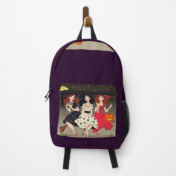 Item preview, Trick or Treat Witches Needlepoint Art – Retro 1950s Cross-Stitch Halloween Embroidery Design designed and sold by MiraLumeStudio.
