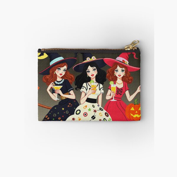 Item preview, Trick or Treat Witches Needlepoint Art – Retro 1950s Cross-Stitch Halloween Embroidery Design designed and sold by MiraLumeStudio.