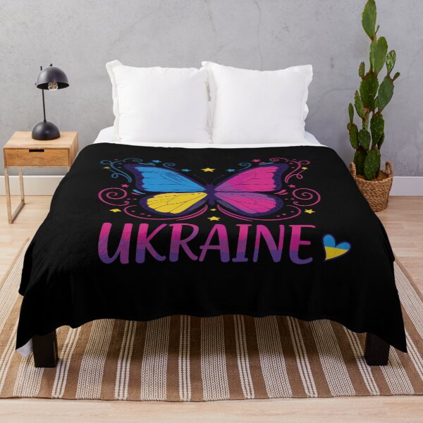Item preview, Bi Pride and Ukraine Solidarity Butterfly Emblem designed and sold by RGShirtWorks.