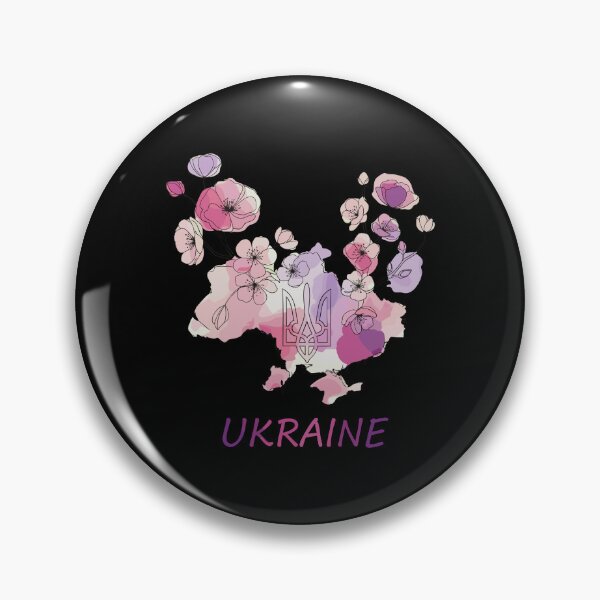 Item preview, Floral Ukraine Map with Tryzub on Transparent Background designed and sold by RGShirtWorks.