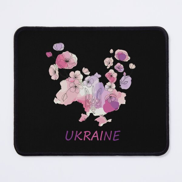 Item preview, Floral Ukraine Map with Tryzub on Transparent Background designed and sold by RGShirtWorks.