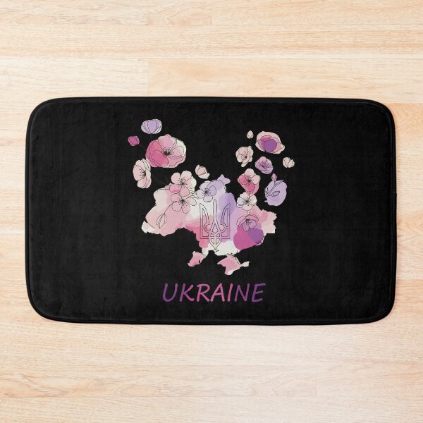 Item preview, Floral Ukraine Map with Tryzub on Transparent Background designed and sold by RGShirtWorks.