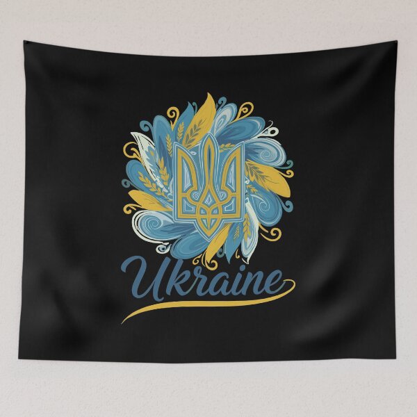 Item preview, Stylized Ukrainian Trident with Floral Design and Typography designed and sold by RGShirtWorks.