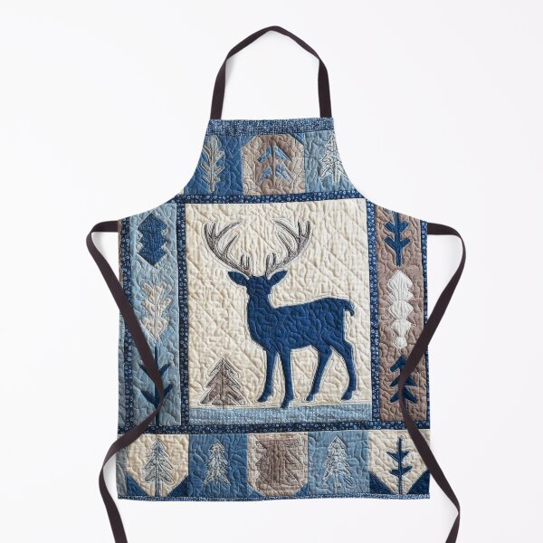 Item preview, Deer Patchwork - Blue grey Natural Winter Colors designed and sold by scicilysimonee.