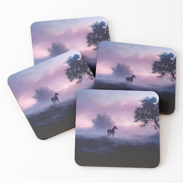 Item preview, A lone Appaloosa horse standing in a misty field at twilight Horses in Motion designed and sold by CDC40.