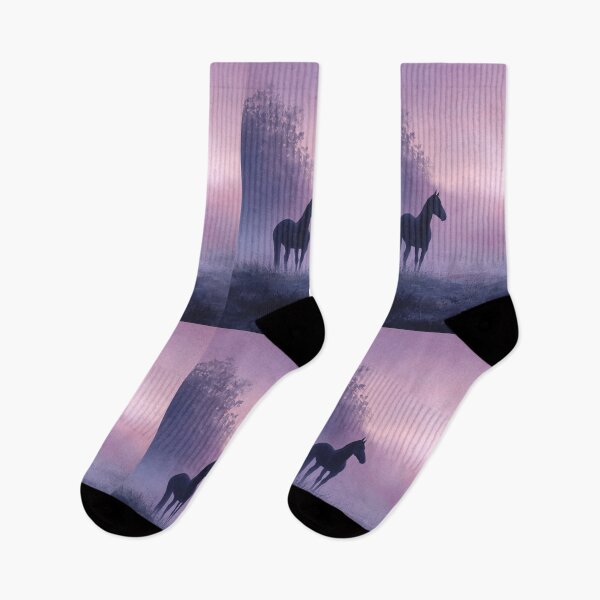 Item preview, A lone Appaloosa horse standing in a misty field at twilight Horses in Motion designed and sold by CDC40.