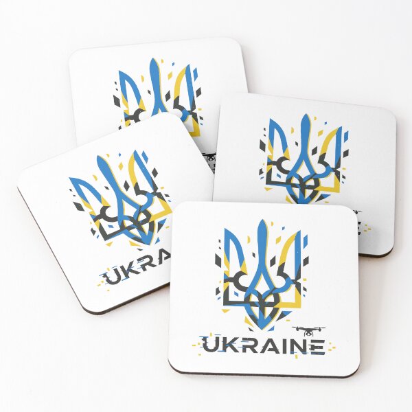 Item preview, Resilient Ukraine: Tryzub, Drone, and Flag Colors designed and sold by RGShirtWorks.