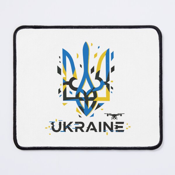 Item preview, Resilient Ukraine: Tryzub, Drone, and Flag Colors designed and sold by RGShirtWorks.