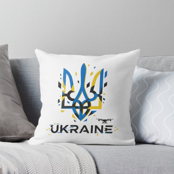 Item preview, Resilient Ukraine: Tryzub, Drone, and Flag Colors designed and sold by RGShirtWorks.
