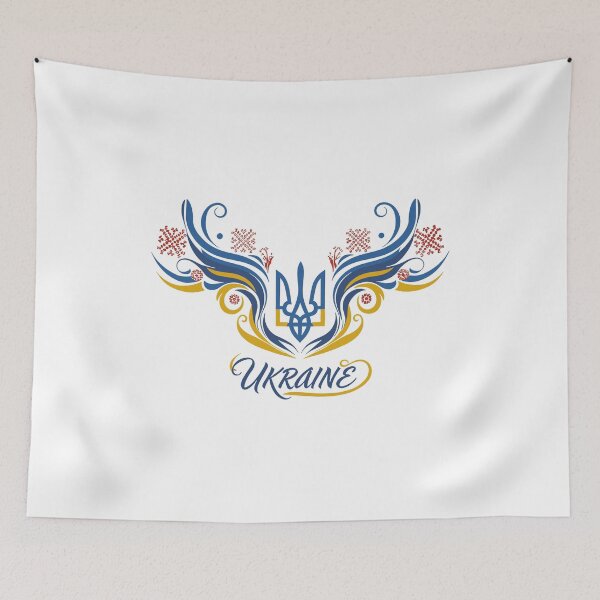 Item preview, Ukrainian Tryzub Emblem with Folk Art Ornaments designed and sold by RGShirtWorks.