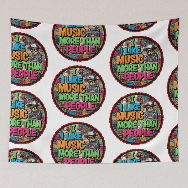 Item preview, I like music more than people  designed and sold by Gnfree.
