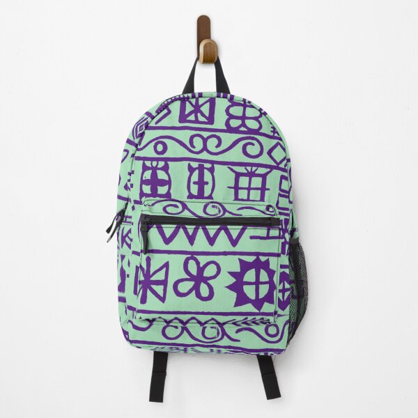 Item preview, Handpainted Stylised Adinkra symbols Ivory Coast & Ghana - Green & Purple designed and sold by TamiahDesigns.