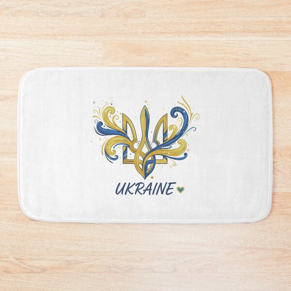 Item preview, Stylized Ukrainian Tryzub with Flowing Blue and Yellow Design designed and sold by RGShirtWorks.