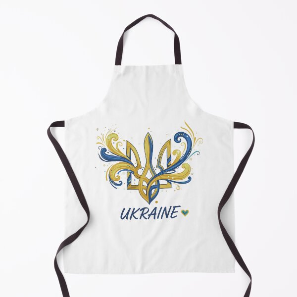 Item preview, Stylized Ukrainian Tryzub with Flowing Blue and Yellow Design designed and sold by RGShirtWorks.