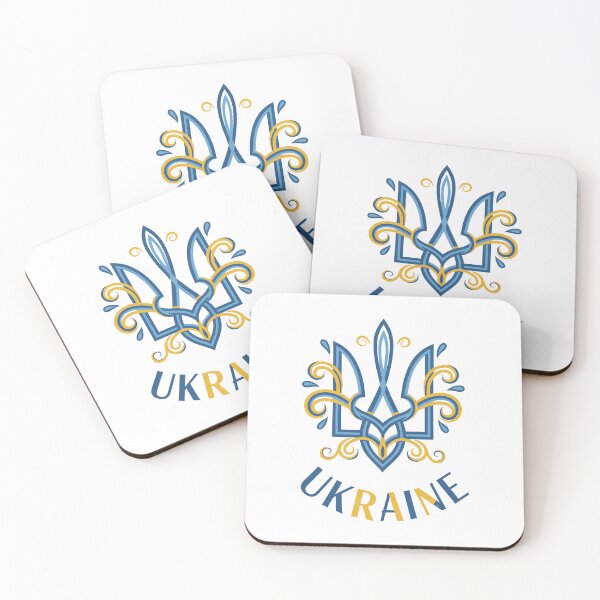 Item preview, Stylized Ukrainian Tryzub Emblem with UKRAINE Text designed and sold by RGShirtWorks.