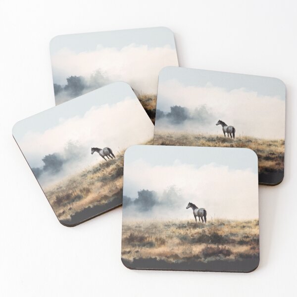 Item preview, A lone Appaloosa horse standing in a misty field at twilight Horses in Motion designed and sold by CDC40.